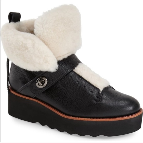 COACH Urban Hiker Shearling Boots Size 5.5 - Picture 3 of 8